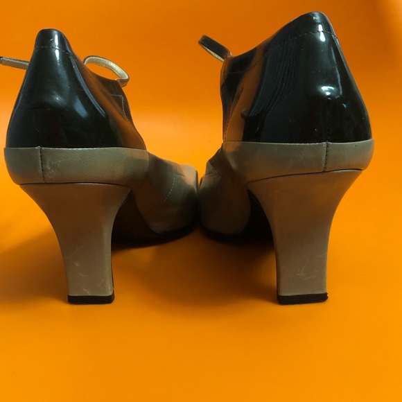 Prada 2000s Square Toe Heels Y2K gray leather - Picture 9 of 16